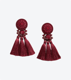 Red dangle earrings